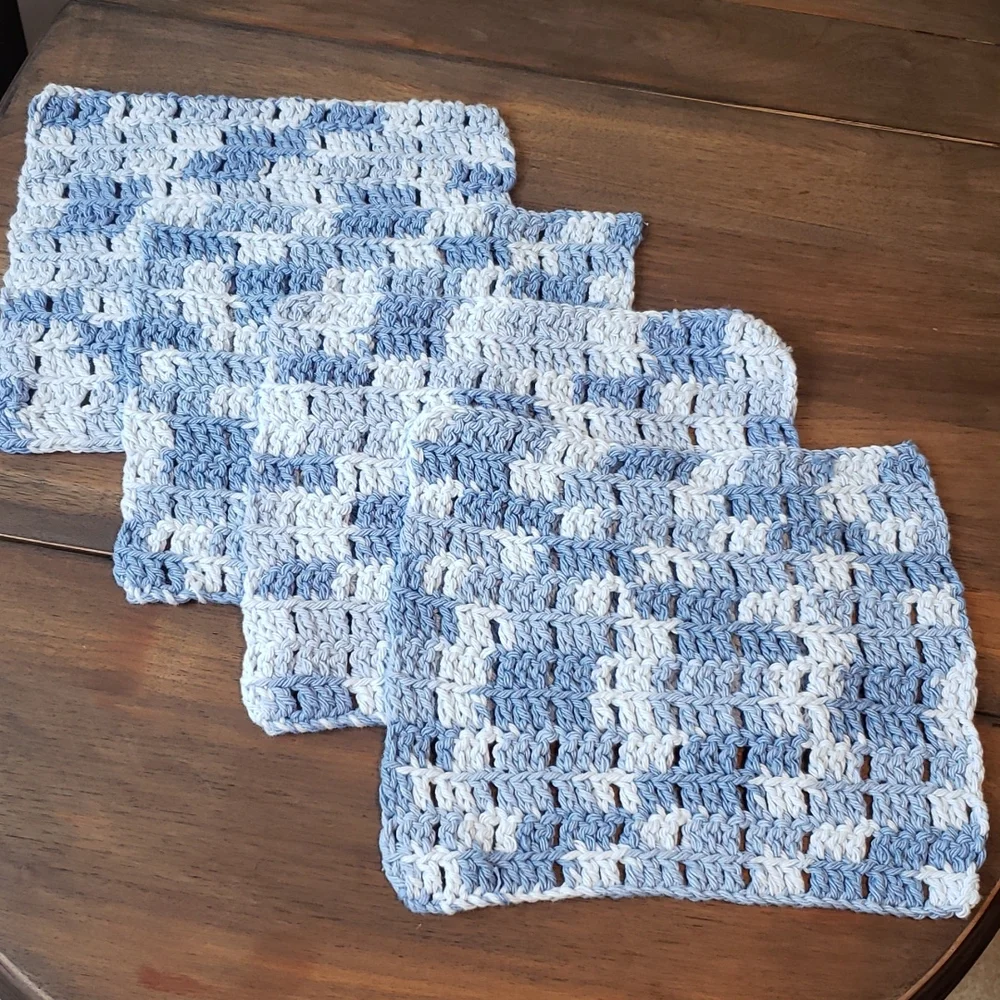 Crochet Handmade Dish Cloths Set of 4